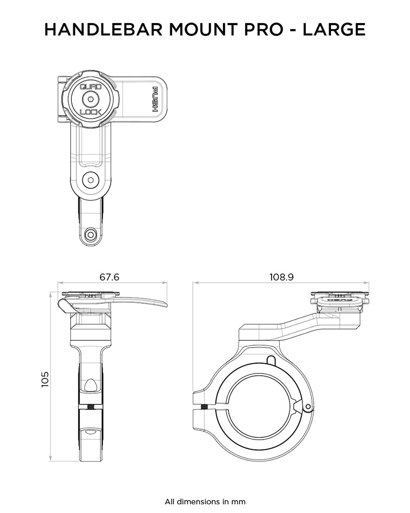 Quad Lock Motorcycle Handlebar Mount Pro