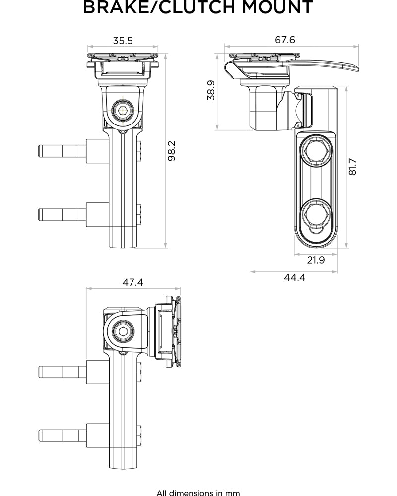 Quad Lock Motorcycle Brake / Clutch Mount