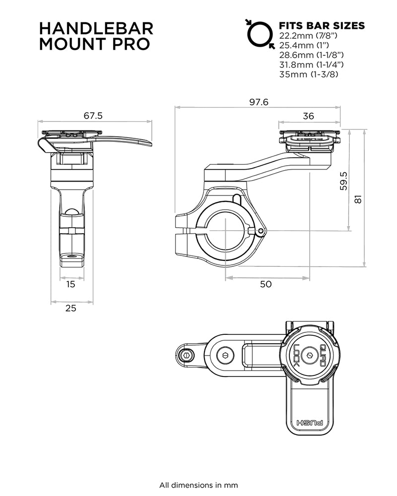 Quad Lock Motorcycle Handlebar Mount Pro